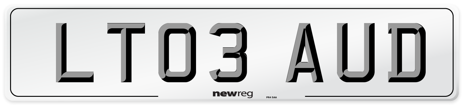 LT03 AUD Number Plate from New Reg